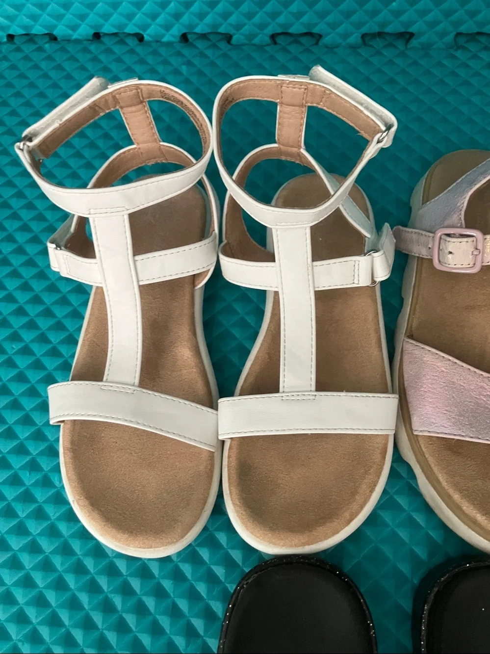 CAT & JACK and Other Big Girls Sandals | Bundle of Three Pairs | 12-13